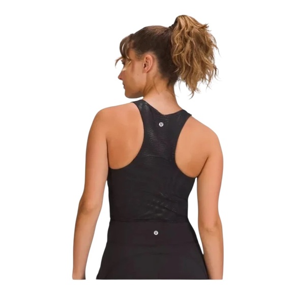LULULEMON BLACK Invigorate Racerback Training Tank Top Removable Pads size L(12) - Picture 3 of 16